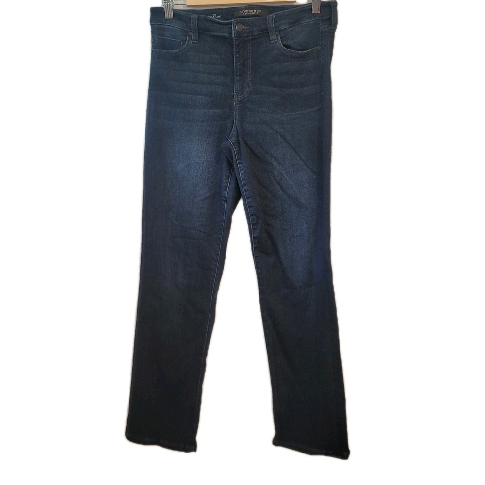 Liverpool Jeans Womens‎ 30/10 The Straight Pull On Dark Wash Blue Comfort Y2K